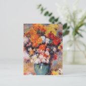 Pierre Auguste Renoir Vase von Chrysanthema Postkarte (Stehend Vorderseite)