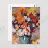Pierre Auguste Renoir Vase von Chrysanthema Postkarte (Vorne/Hinten)