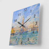 Pierre-Auguste Renoir - Venedig, der Dogenpalast Quadratische Wanduhr (Winkel)