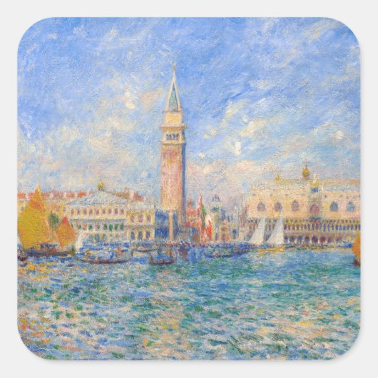 Pierre-Auguste Renoir - Venedig, der Dogenpalast Quadratischer Aufkleber (Vorderseite)