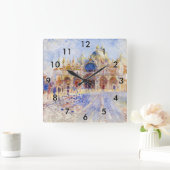Pierre-Auguste Renoir - Venedig, Piazza San Marco Quadratische Wanduhr (Zuhause)