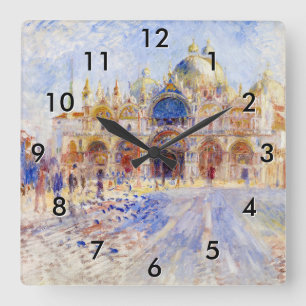 Pierre-Auguste Renoir - Venedig, Piazza San Marco Quadratische Wanduhr