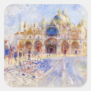 Pierre-Auguste Renoir - Venedig, Piazza San Marco Quadratischer Aufkleber