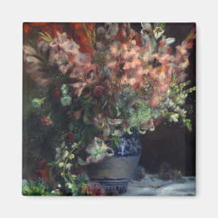 Pierre-Auguste Renoir Vintag Gladioli in einer Vas Magnet