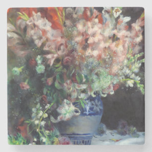 Pierre-Auguste Renoir Vintage Gladioli in einer Va Steinuntersetzer