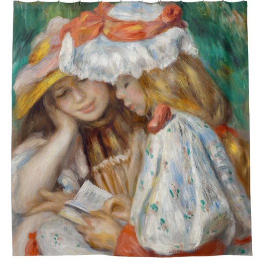Pierre-Auguste Renoir - Zwei Girls Reading Duschvorhang (Vorderseite)