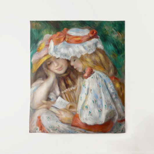 Pierre-Auguste Renoir - Zwei Girls Reading Wandteppich (Vorderseite)
