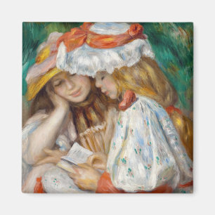 Pierre-Auguste Renoir - Zwei Mädchen lesen Magnet