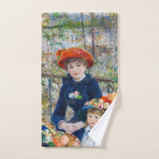 Pierre-Auguste Renoir - Zwei Schwestern auf der Te Badhandtuch Set (Handtuch)