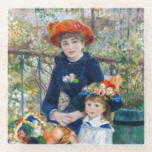 Pierre-Auguste Renoir - Zwei Schwestern auf der Te Glasuntersetzer (Vorderseite)