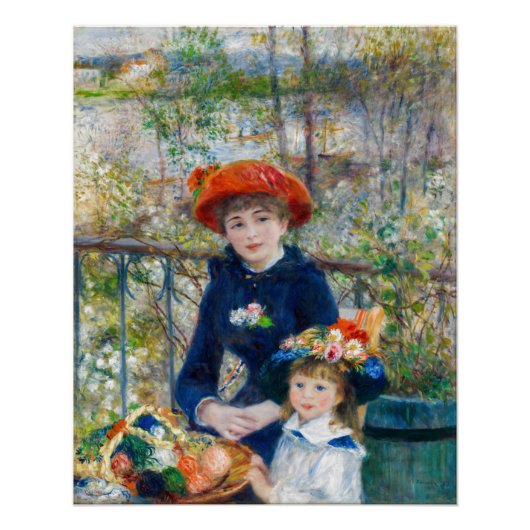 Pierre-Auguste Renoir - Zwei Schwestern auf der Te Poster (Vorderseite)