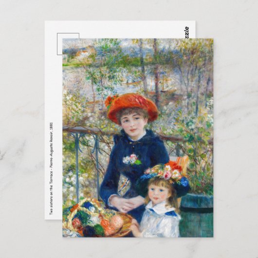 Pierre-Auguste Renoir - Zwei Schwestern auf der Te Postkarte (Vorne/Hinten)