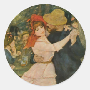 Pierre-Auguste Renoir's Dance at Bougival (1883) Runder Aufkleber