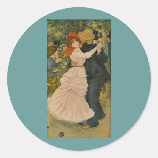 Pierre-Auguste Renoir's Dance at Bougival (1883) Runder Aufkleber (Vorderseite)