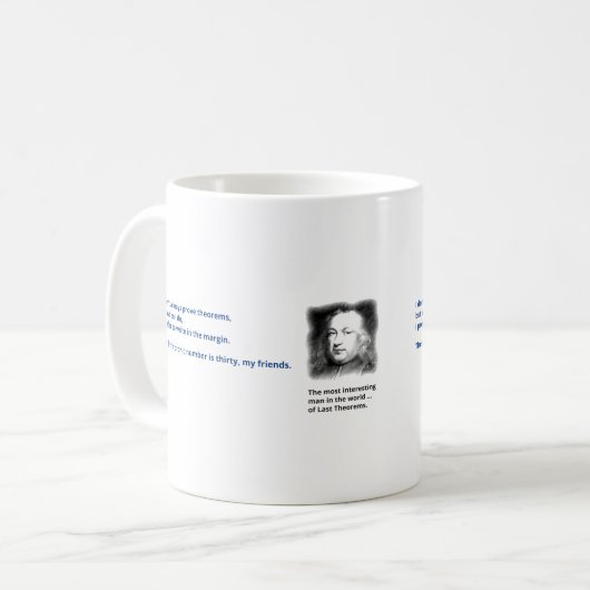 Pierre de Fermats letztes Theorem Kaffeetasse (Vorderseite Links)