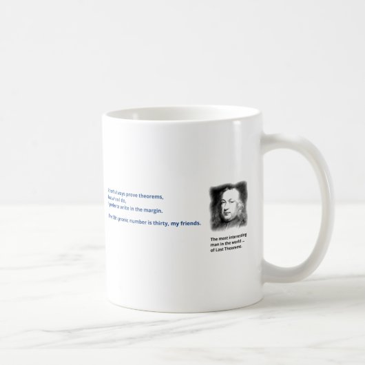 Pierre de Fermats letztes Theorem Kaffeetasse (Rechts)