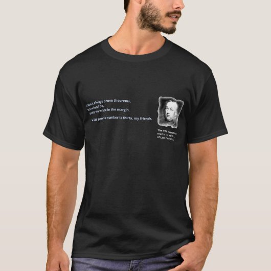 Pierre de Fermats letztes Theorem T-Shirt (Vorderseite)