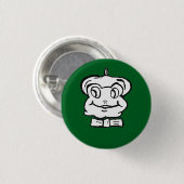 Pierre der Frosch auf grünem Hintergrund der Button (Vorne & Hinten)