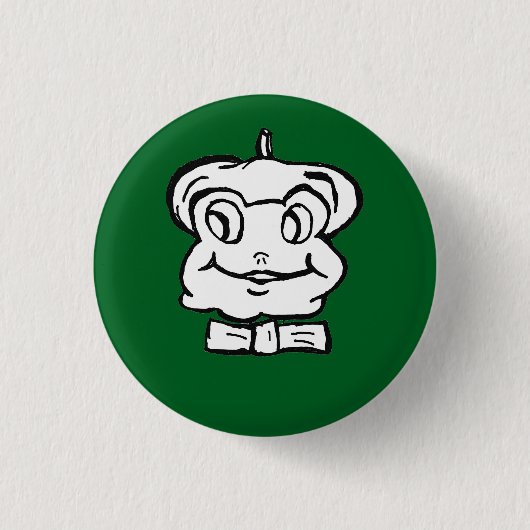 Pierre der Frosch auf grünem Hintergrund der Button (Vorderseite)