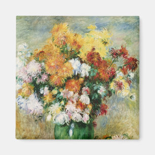 Pierre ein Renoir   Blumenstrauß der Chrysantheme Magnet