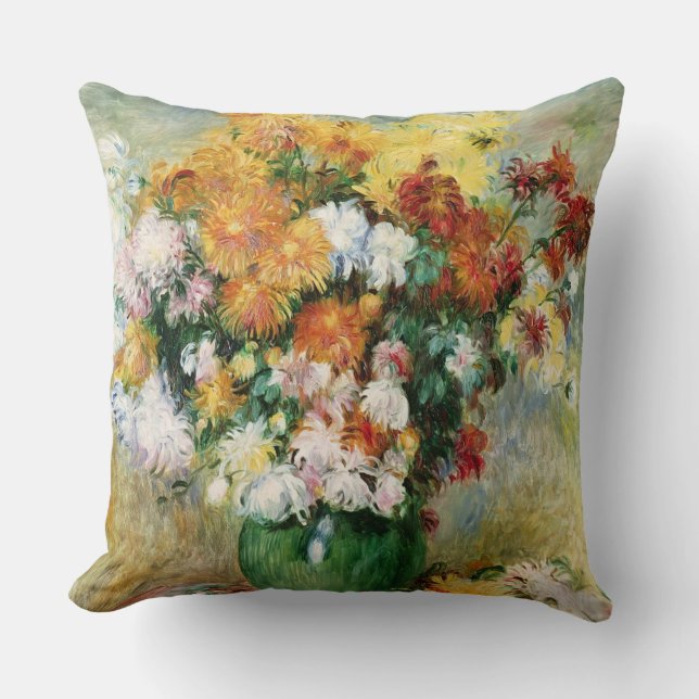 Pierre ein Renoir | Blumenstrauß der Chrysanthemen Kissen (Vorderseite)