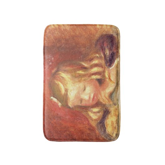 Pierre ein Renoir | Coco am Tisch Badematte (Vorderseite Vertikal)
