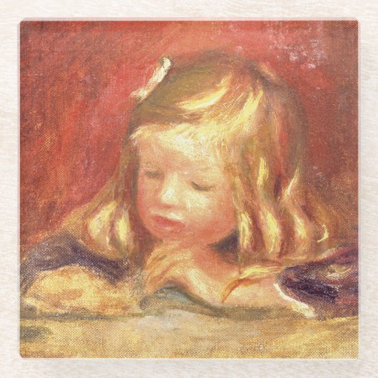 Pierre ein Renoir | Coco am Tisch Glasuntersetzer (Vorderseite)