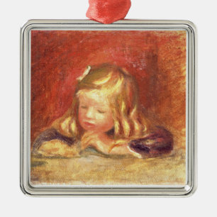 Pierre ein Renoir Coco am Tisch Ornament Aus Metall