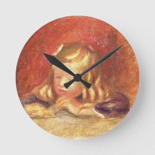 Pierre ein Renoir   Coco am Tisch Runde Wanduhr