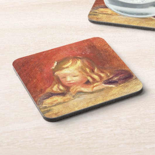 Pierre ein Renoir | Coco am Tisch Untersetzer (Linke Seite)