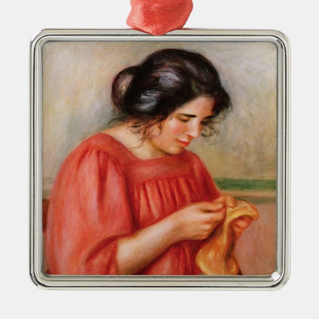Pierre ein Renoir | Gabrielle Stopfen Silbernes Ornament (Vorne)
