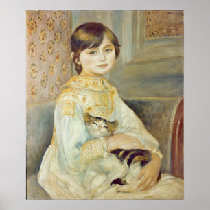 Pierre ein Renoir   Julie Manet mit Katze Poster