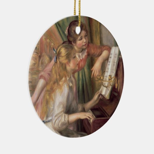 Pierre ein Renoir | junge Mädchen am Klavier Keramikornament (Rechts)