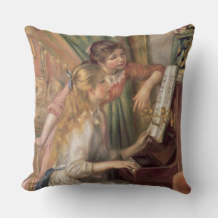 Pierre ein Renoir junge Mädchen am Klavier Kissen