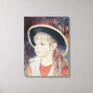Pierre ein Renoir   junges Mädchen in einem blauen Leinwanddruck