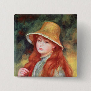 Pierre ein Renoir junges Mädchen in einem Button