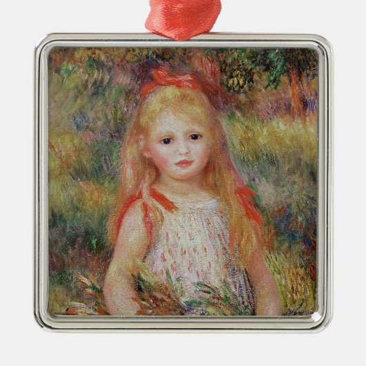 Pierre ein Renoir | kleines Mädchen-tragende Silbernes Ornament (Vorne)