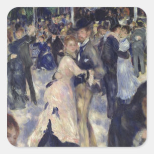Pierre ein Renoir   Le Moulin de La Galette Quadratischer Aufkleber