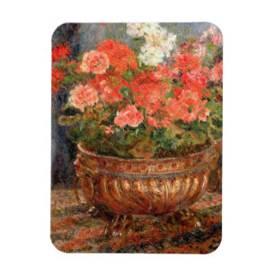 Pierre ein Renoir Pelargonien in einem kupfernen Magnet