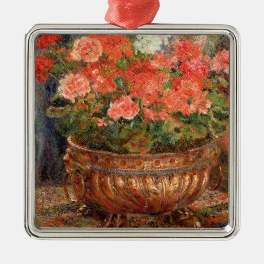 Pierre ein Renoir | Pelargonien in einem kupfernen Silbernes Ornament (Vorne)