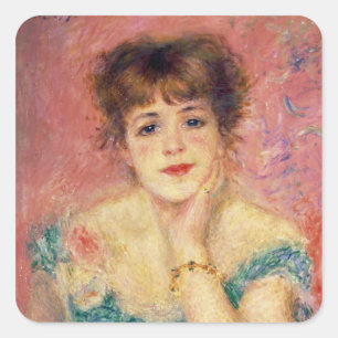 Pierre ein Renoir   Porträt von Jeanne Samary Quadratischer Aufkleber