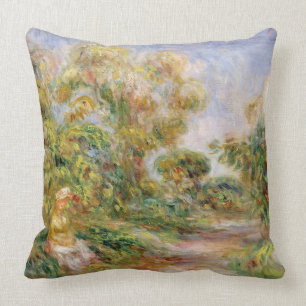 Pierre eine Renoir Frau in einer Landschaft Kissen