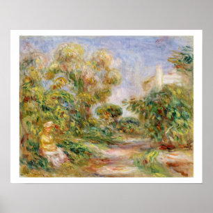 Pierre eine Renoir   Frau in einer Landschaft Poster
