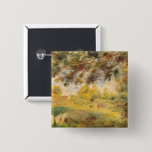 Pierre eine Renoir | Frühlings-Landschaft Button (Vorne & Hinten)