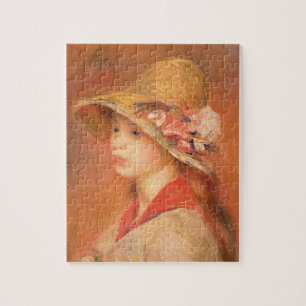 Pierre eine Renoir   junge Frau in einem Hut Puzzle