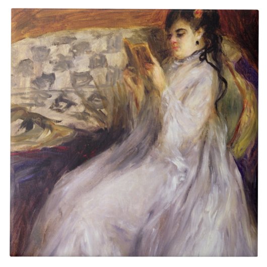 Pierre eine Renoir | junge Frauen-Lesung Fliese (Vorderseite)