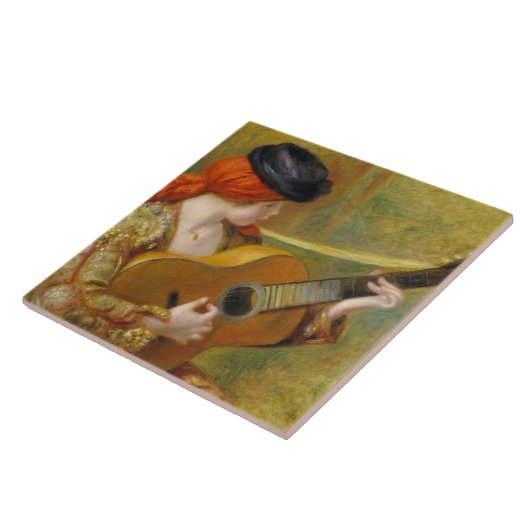 Pierre eine Renoir | junge spanische Frau mit Fliese (Seite)