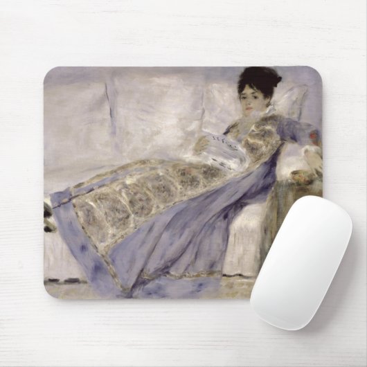 Pierre eine Renoir | Madame Monet auf einem Sofa Mousepad (Mit Mouse)