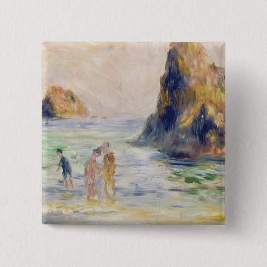 Pierre eine Renoir | Moulin Huet Bucht, Guernsey Button (Vorderseite)