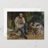 Pierre Joseph Proudhon und seine Kinder Postkarte (Vorne/Hinten)